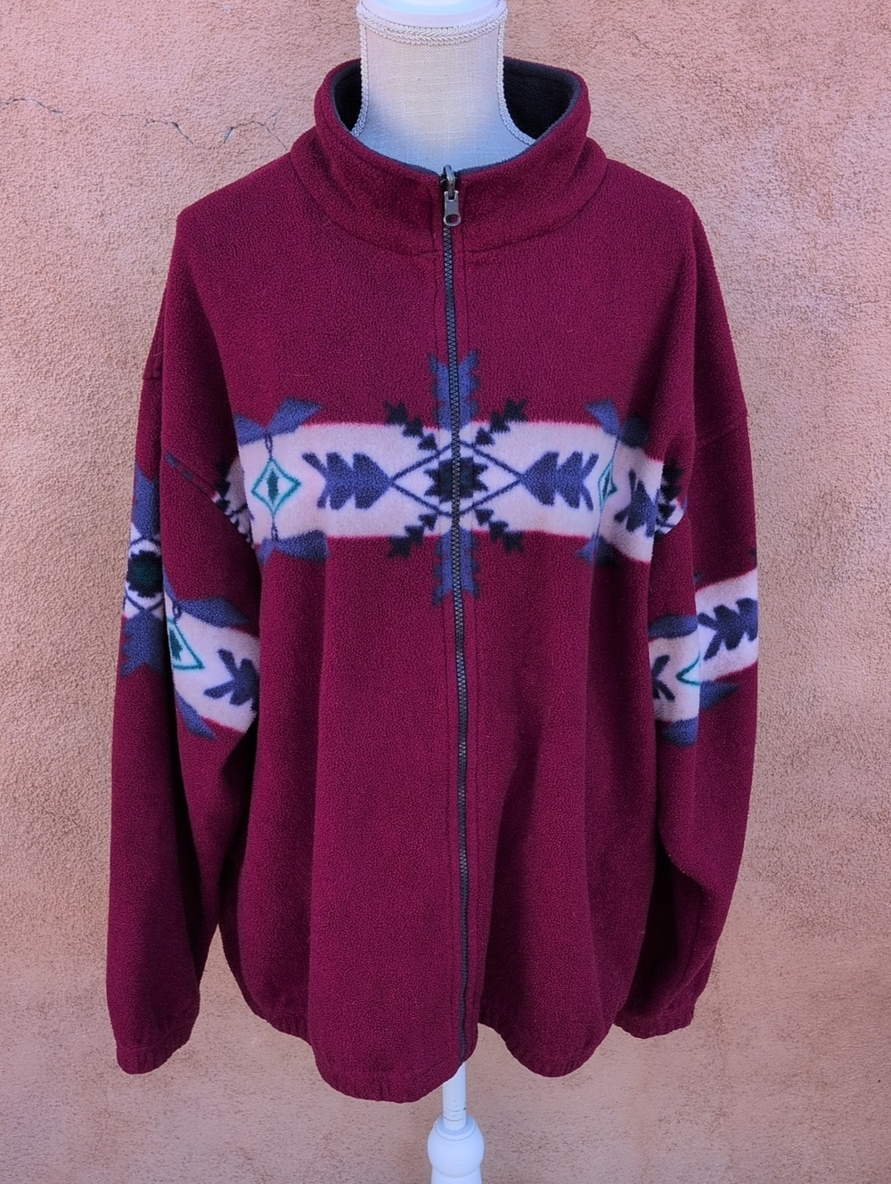 Panhandle Slim Western Wear Fleece Aztec Southwest Print USA Made Zipup Jacket